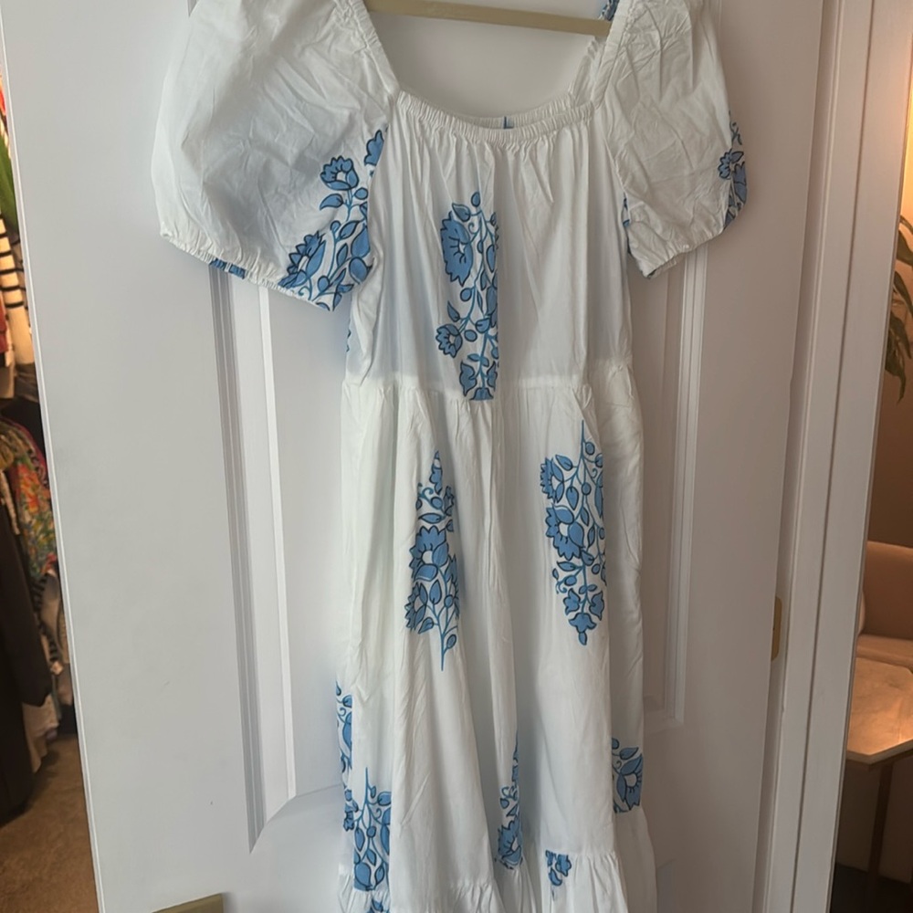 J. Crew Factory Midi dress with puff sleeves size 0 NWT